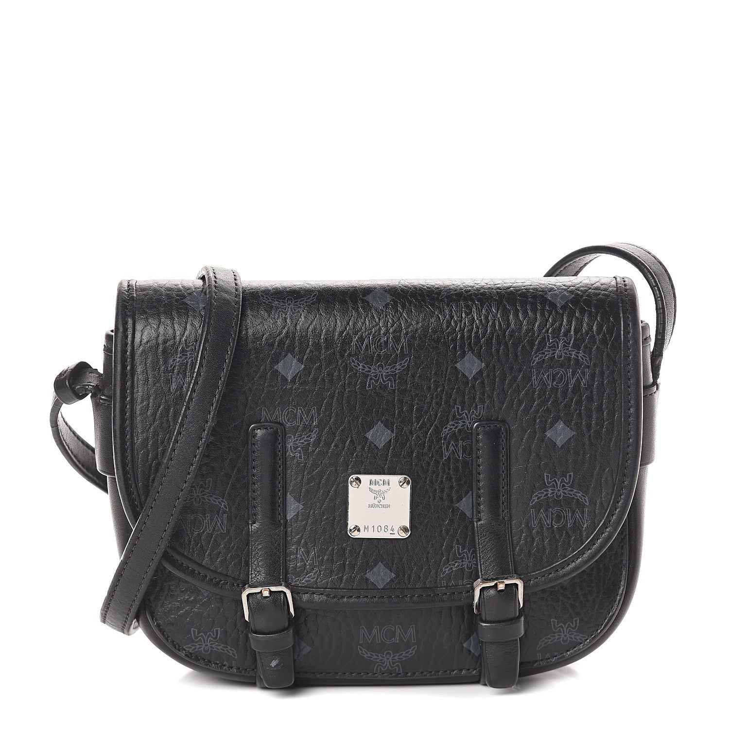 MCM Visetos Small Crossbody Flap Messenger Black 1 of 8
