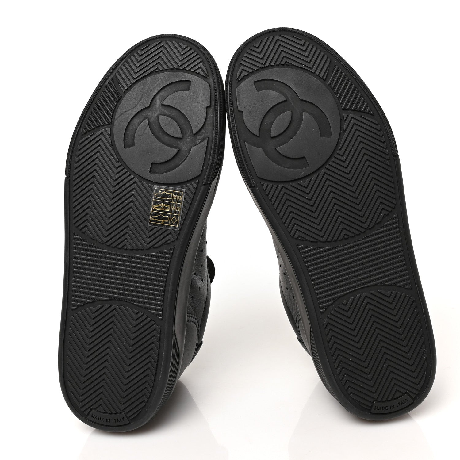 Chanel Calfskin Womens Logo Sneakers 36.5 Black 6 of 9