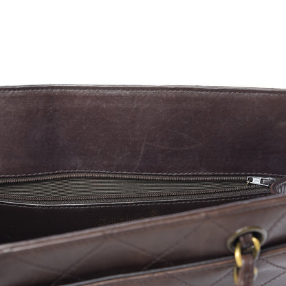Chanel Calfskin Stitched CC Tote Dark Brown 12 of 20