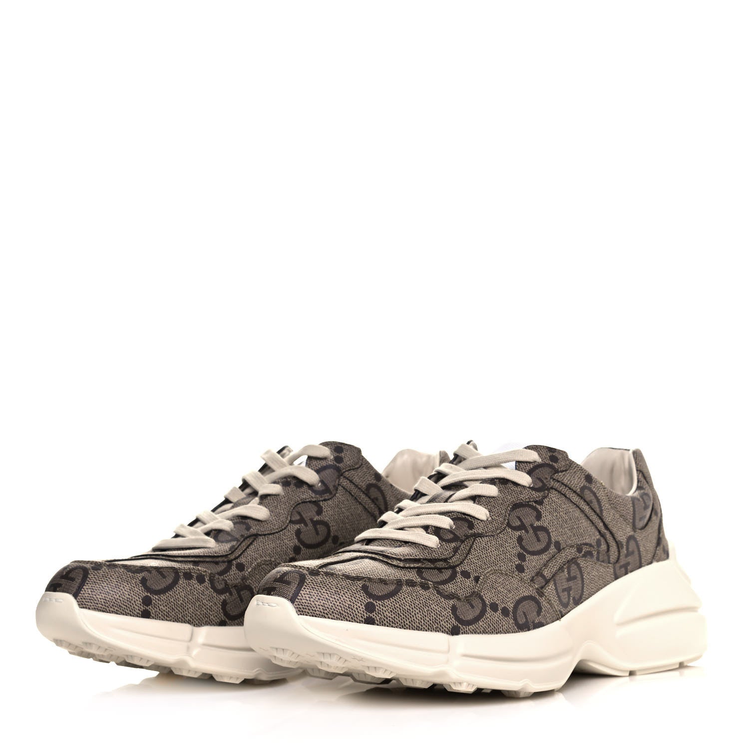 Gucci Maxi GG Supreme Monogram Gucci 100 Mens Rhyton Sneakers 10.5 Beige Ebony 3 of 8