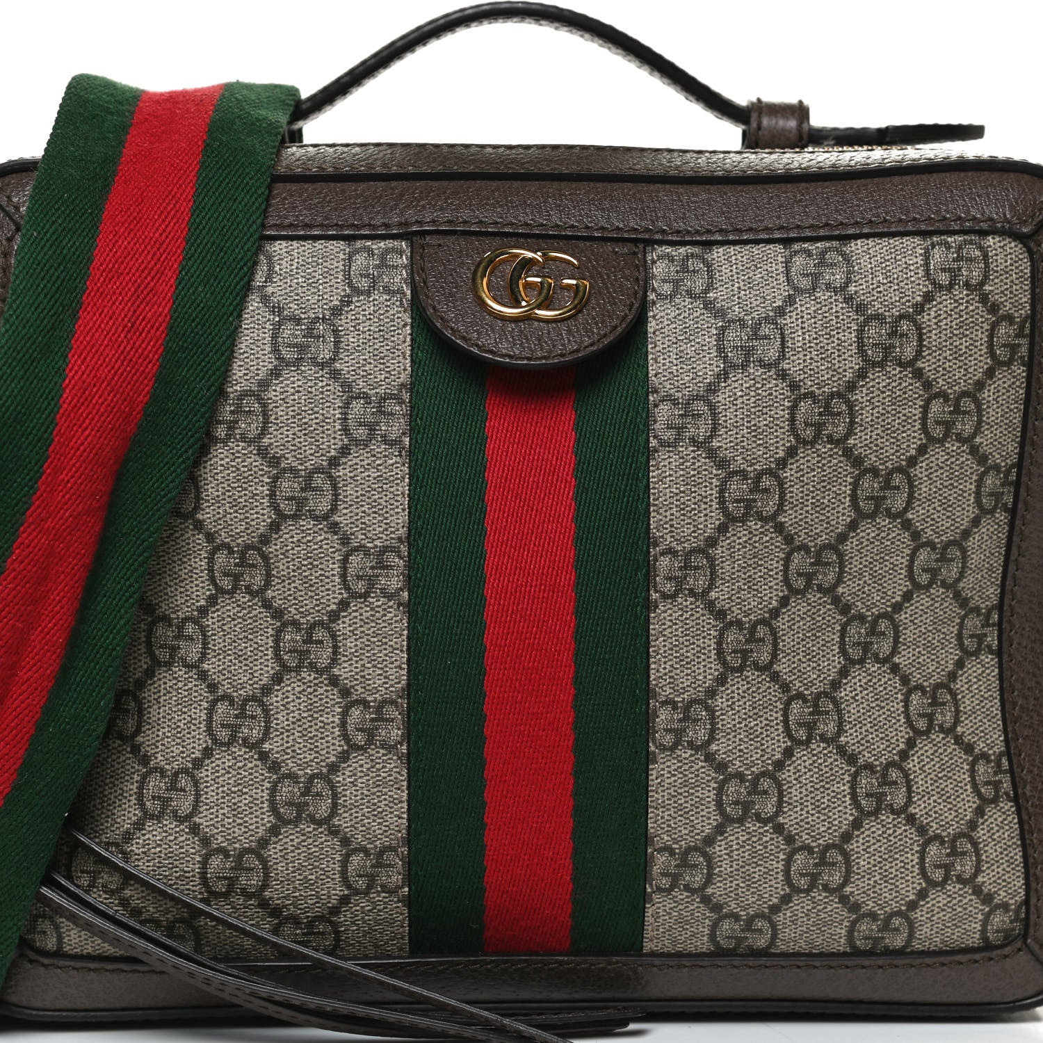 Gucci GG Supreme Web Small Ophidia Top Handle Shoulder Bag Brown 9 of 14