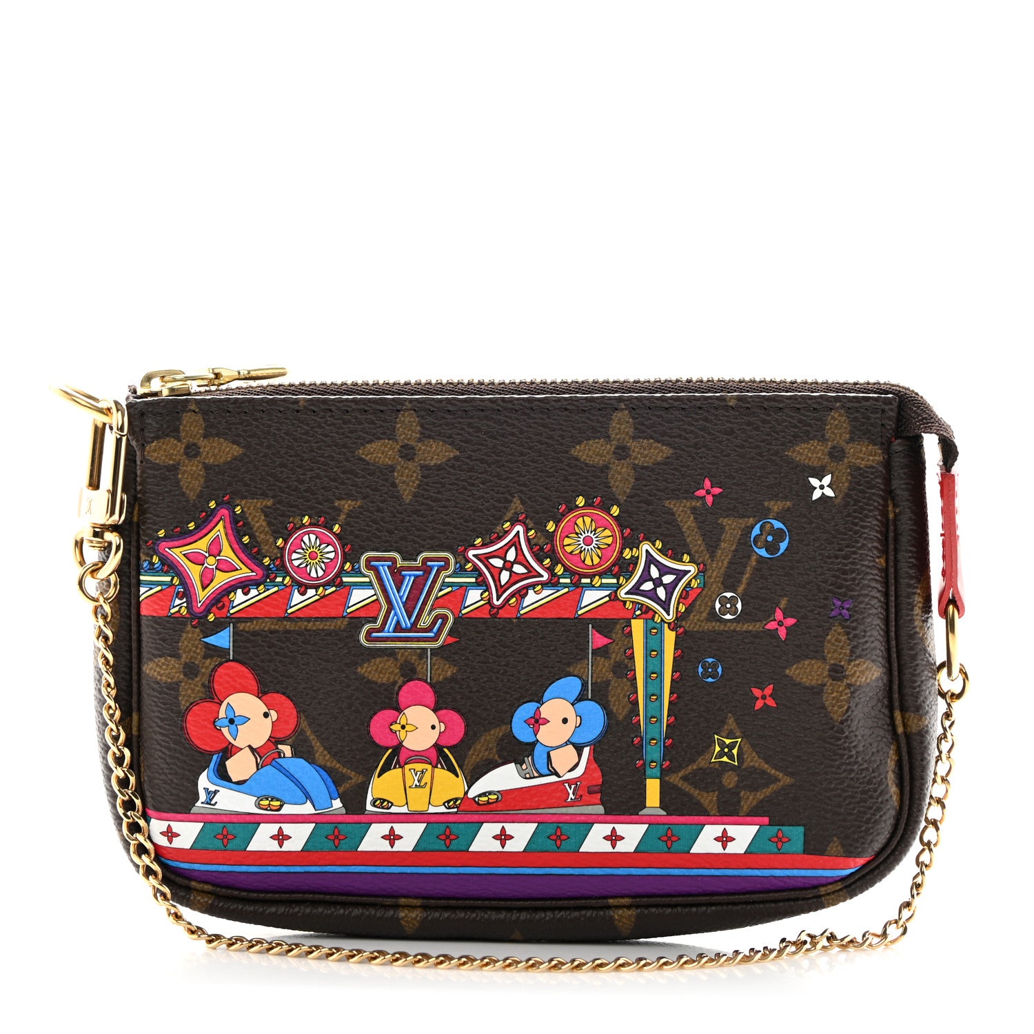Louis Vuitton Monogram 2020 Christmas Animation Bumper Cars Mini Pochette Accessories Coquelicot 1 of 9