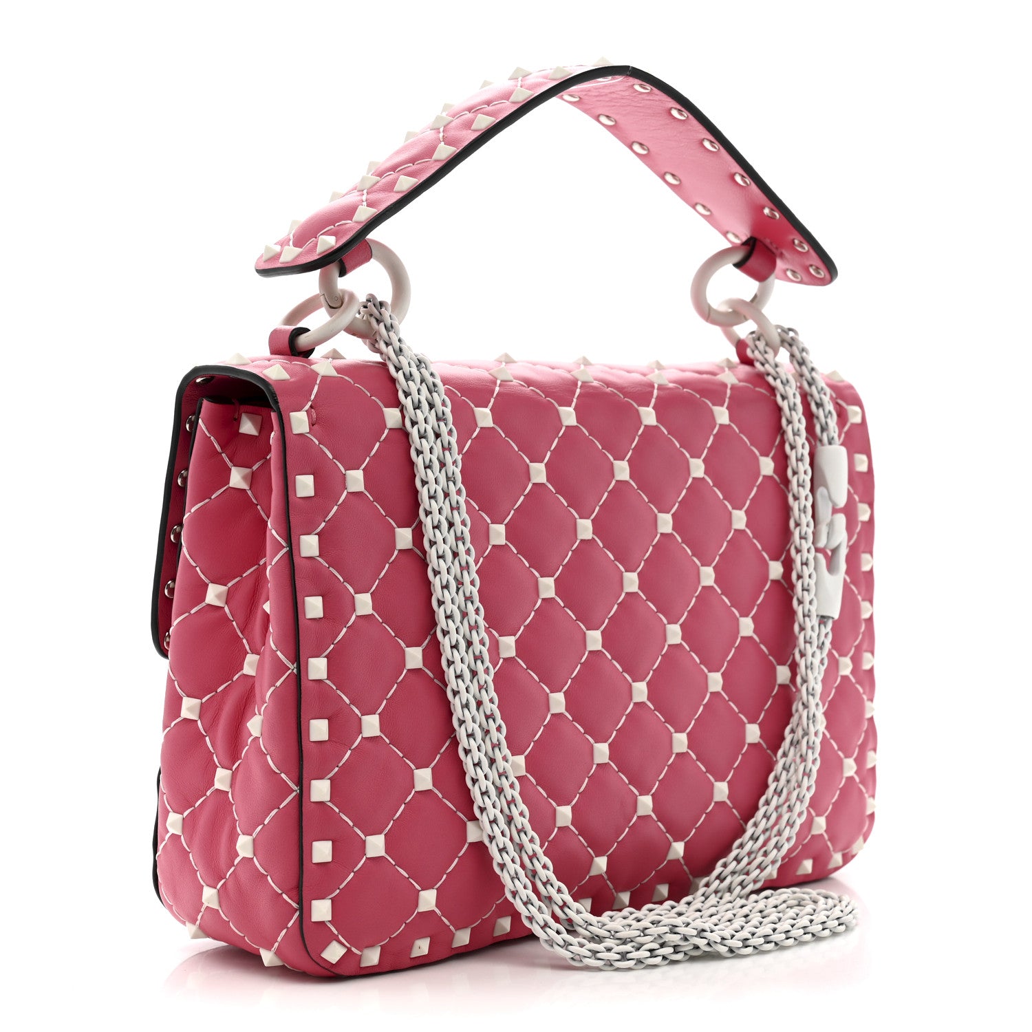 Valentino Garavani Lambskin Medium Free Rockstud Spike Shoulder Bag Shadow Pink 3 of 10