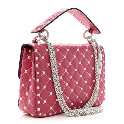 Valentino Garavani Lambskin Medium Free Rockstud Spike Shoulder Bag Shadow Pink 3 of 10