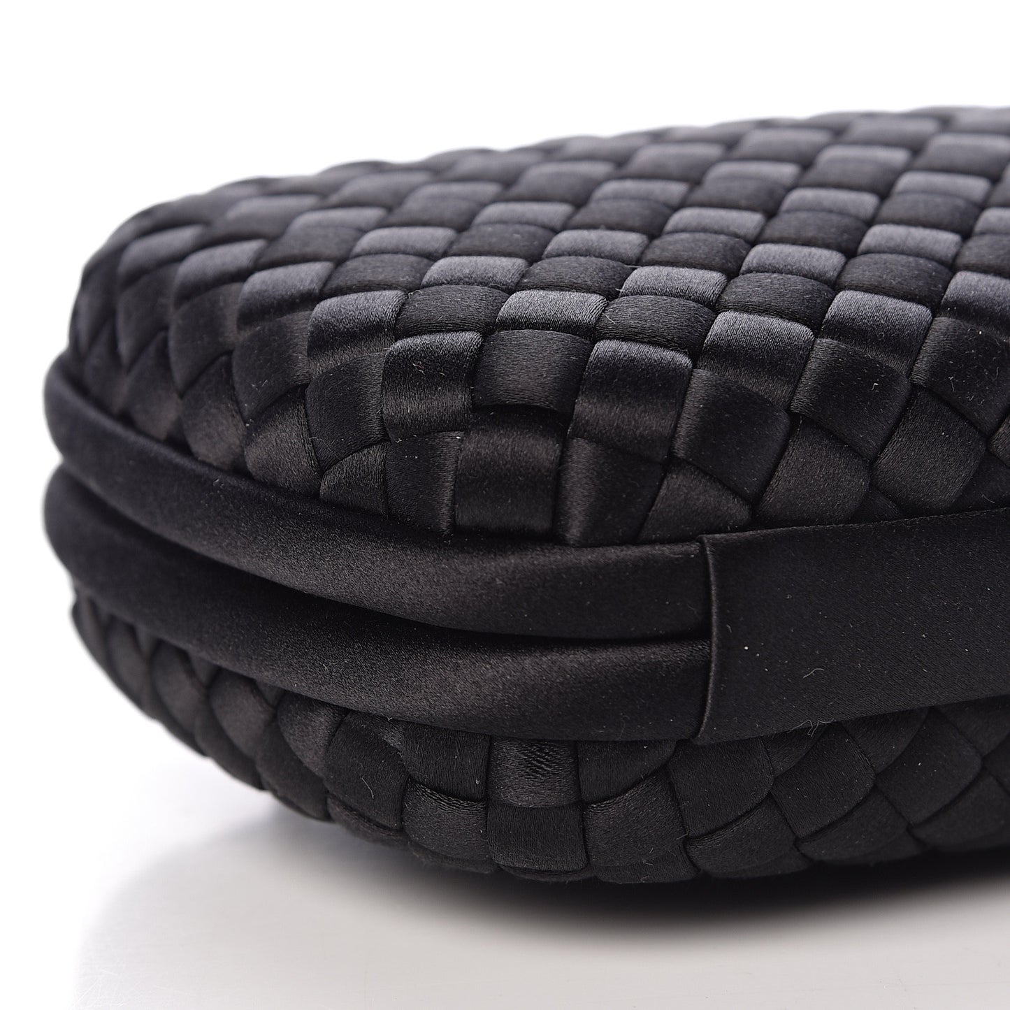 Satin Intreccio Impero Chain Knot Clutch Black