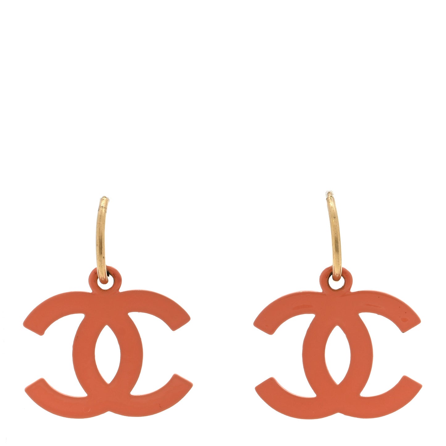 Resin CC Drop Earrings Orange