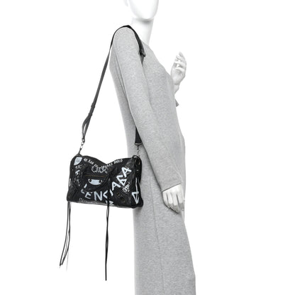 Balenciaga Agneau Classic Hardware Graffiti All Over S City Black Black 2 of 11
