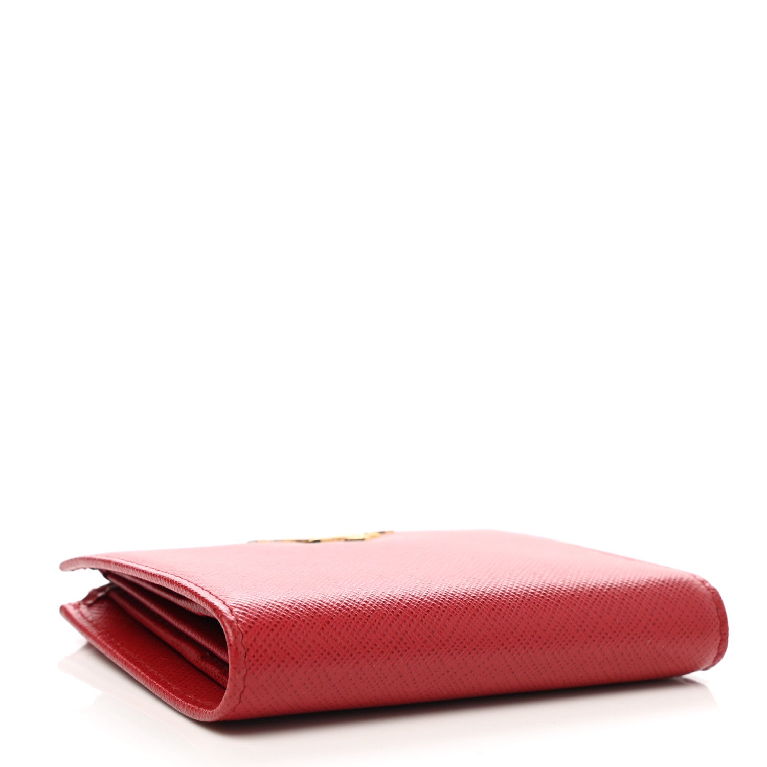 Prada Saffiano Zip Top Compact Wallet Fuoco 4 of 10