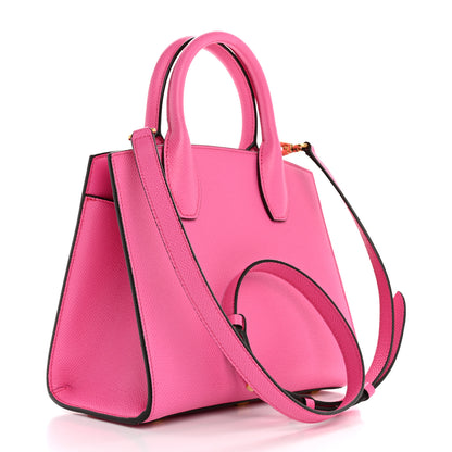 Salvatore Ferragamo Hammered Calfskin Small The Studio Box Bag Hot Pink 3 of 13