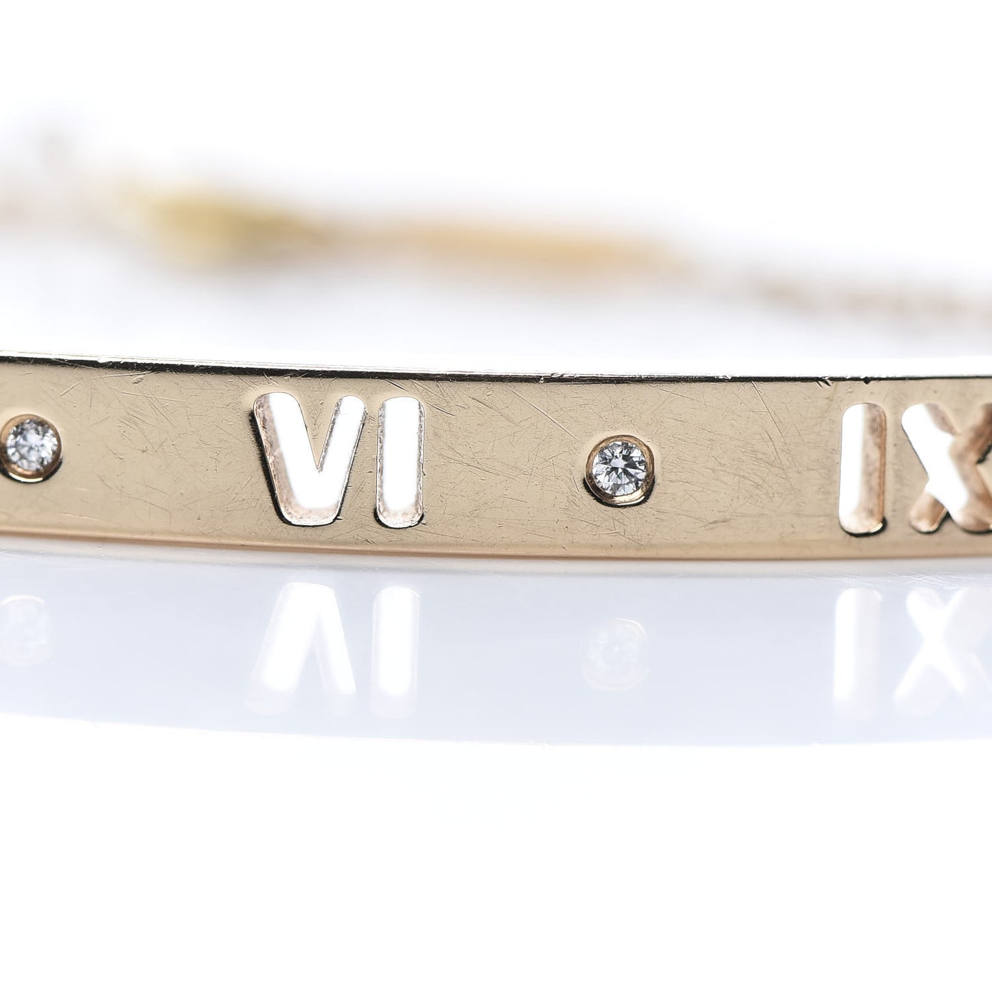18K Rose Gold Diamond Atlas Bar Pierced Bracelet