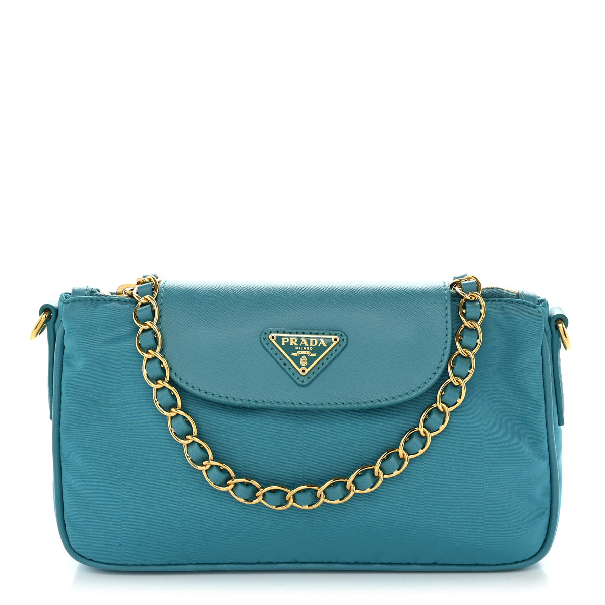 Prada Tessuto Nylon Saffiano Crossbody Bag Turchese 1 of 10