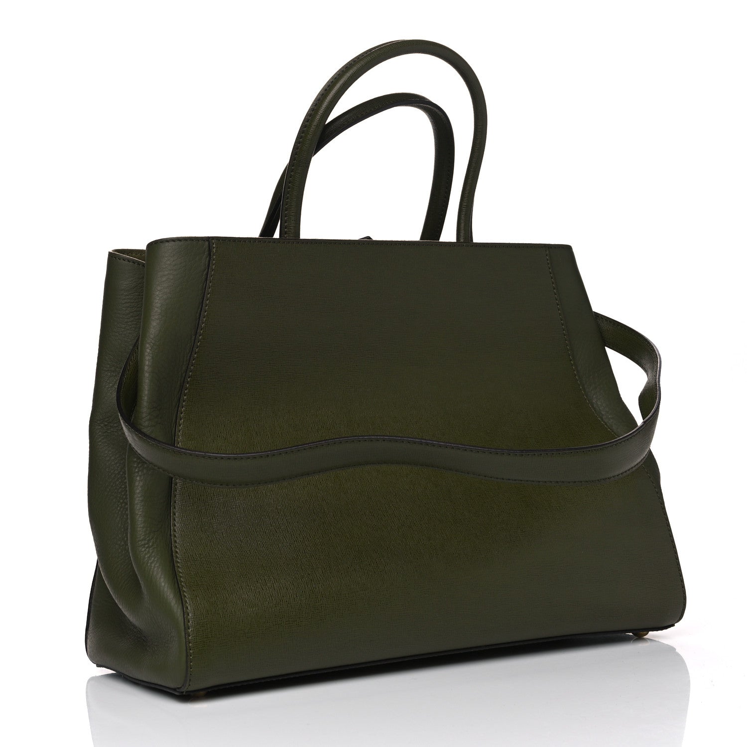 Fendi Vitello Elite Flamingo Regular 2Jours Tote Oliva 2 of 4