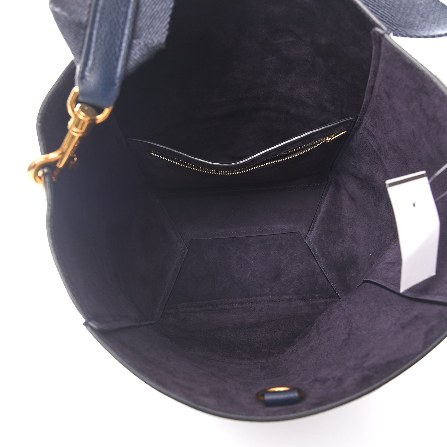 Soft Grained Calfskin Sangle Bucket Bag Navy Blue