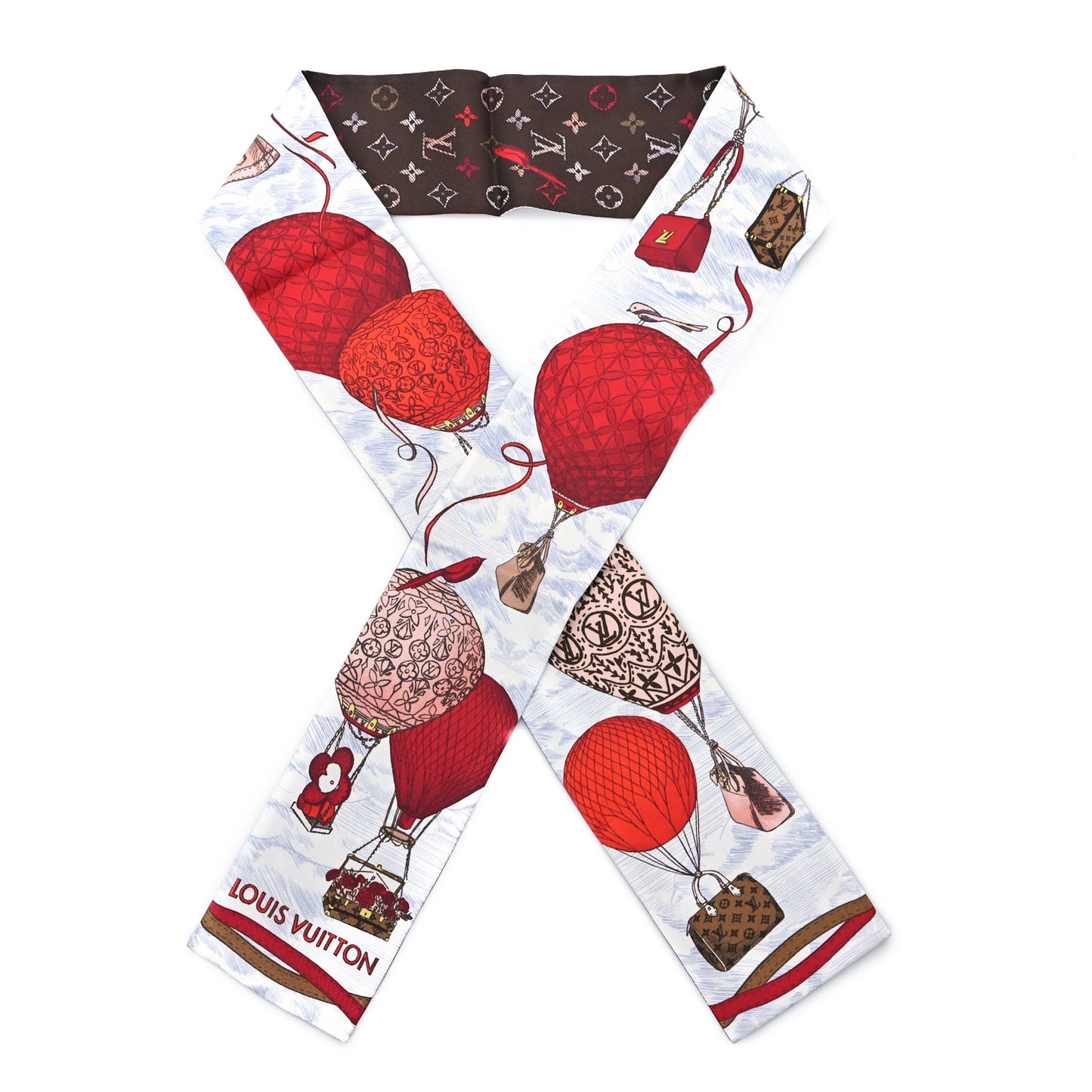 Silk Monogram Up And Away Bandeau Red