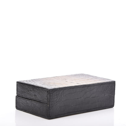 Nancy Gonzalez Crocodile Box Clutch Black Gold 4 of 8