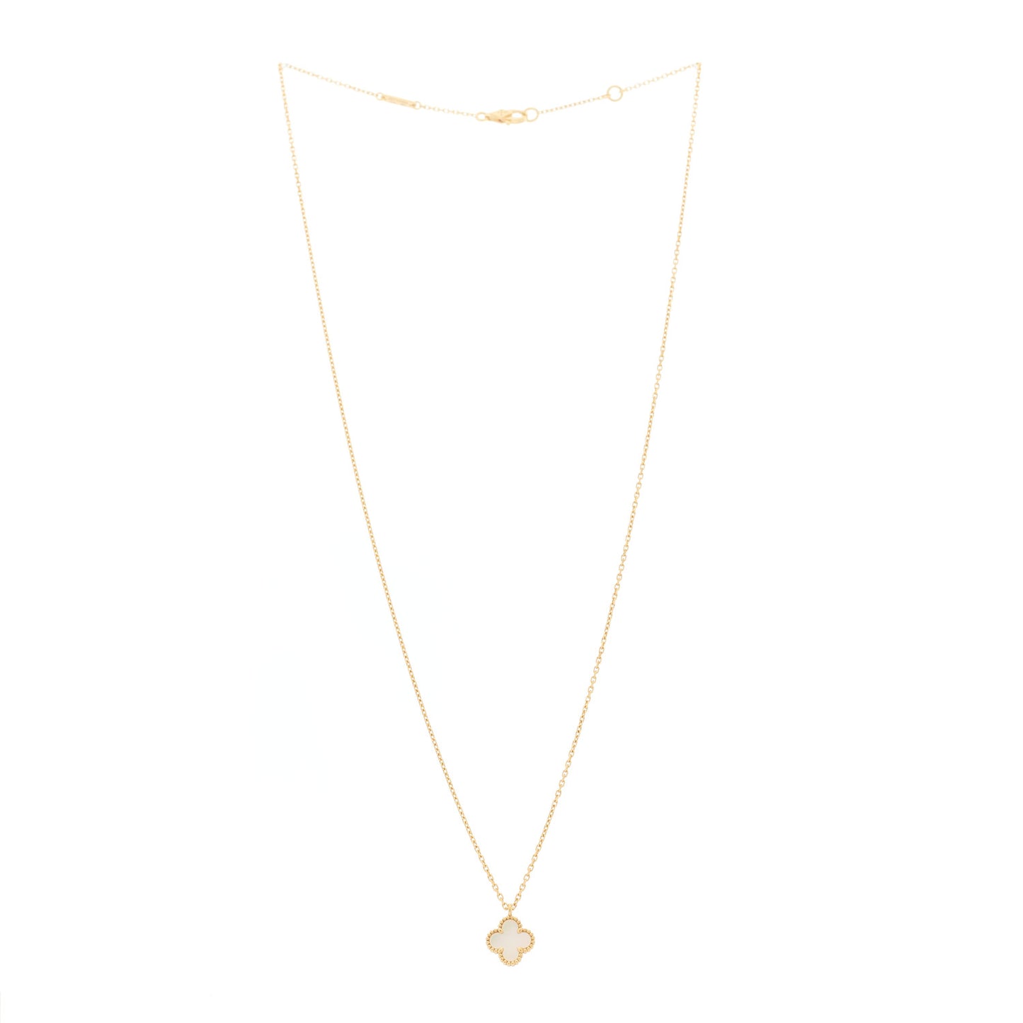 18K Yellow Gold Mother of Pearl Sweet Alhambra Pendant Necklace