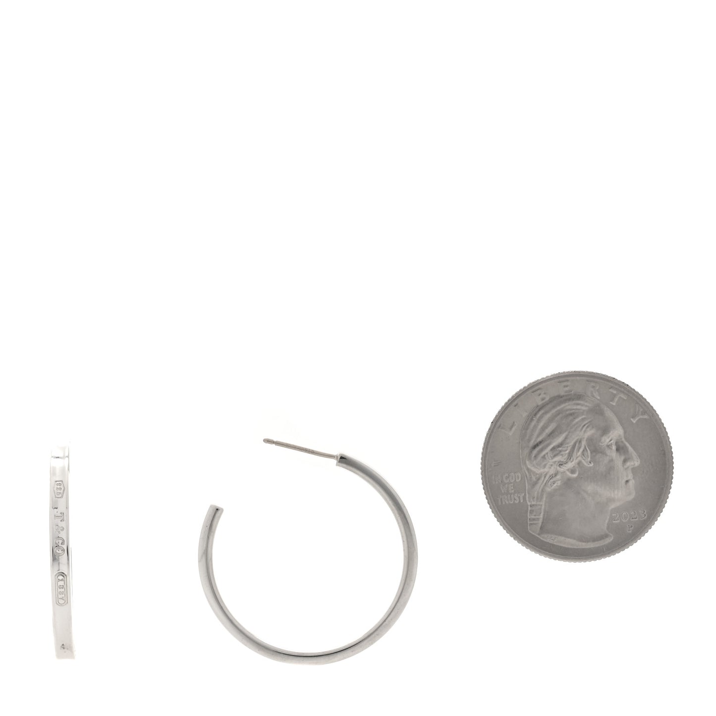 Sterling Silver 1837 Medium Narrow Hoop Earrings