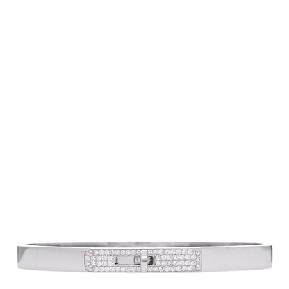 Hermes 18K White Gold Diamond PM Kelly Pave Bracelet SH 1 of 4
