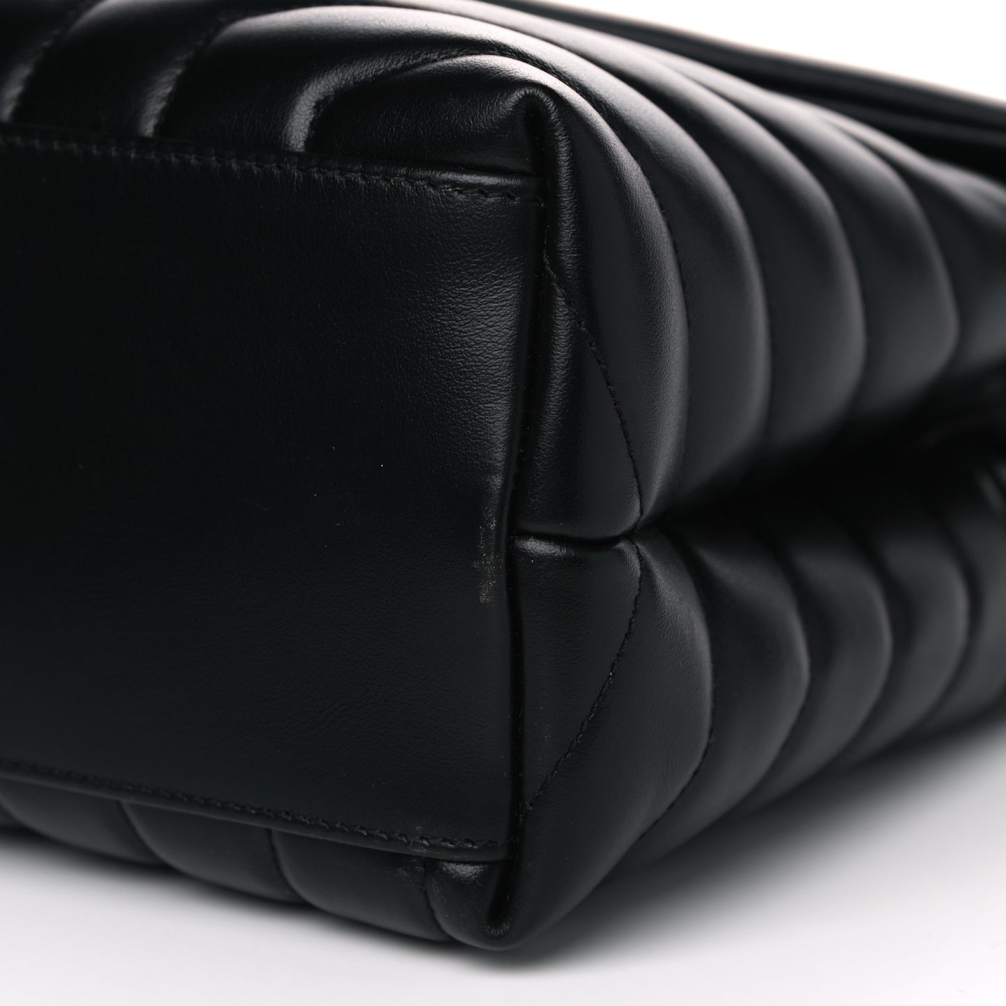 Calfskin Y Quilted Monogram Medium Loulou Chain Satchel Black