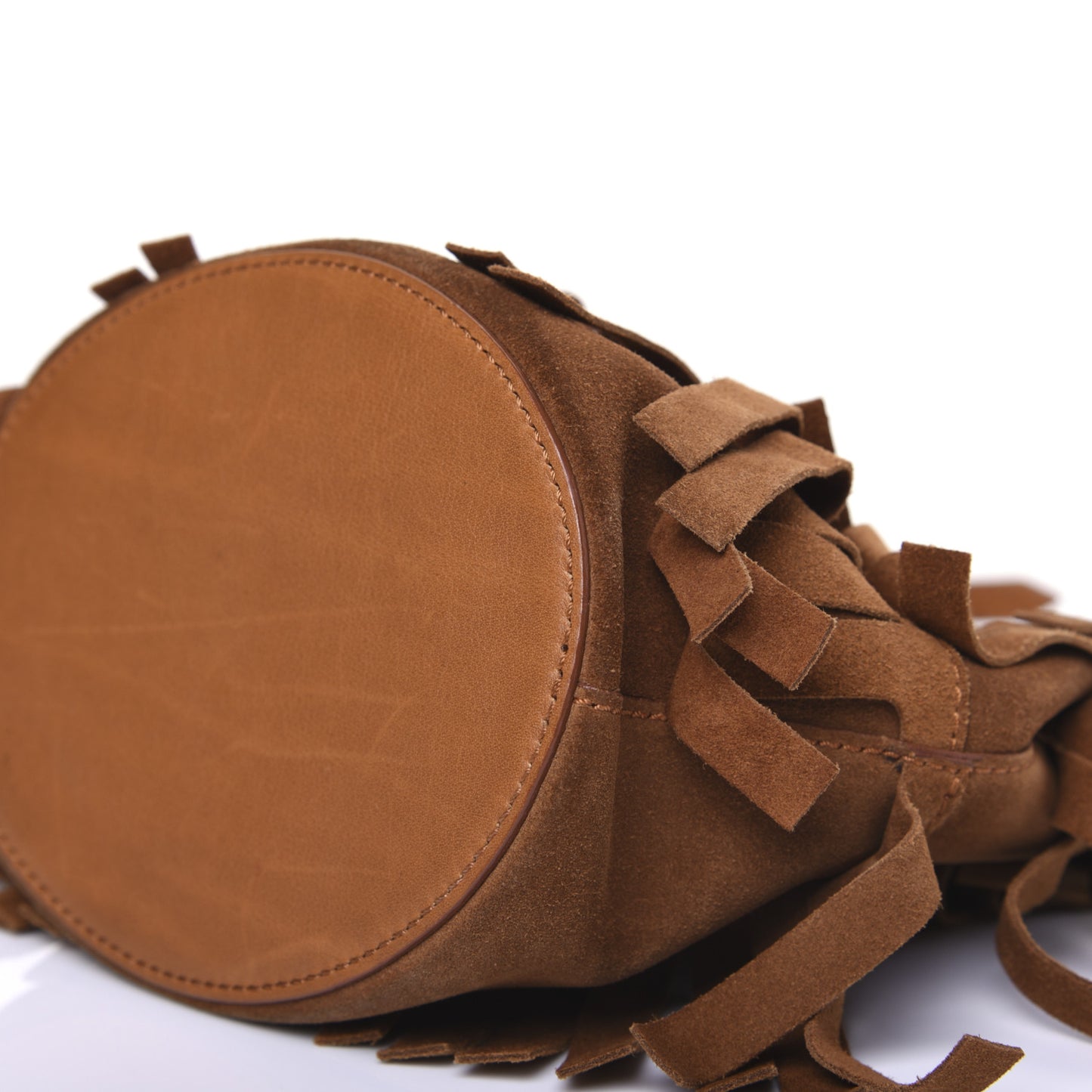 Suede Fringe Mini Bucket Bag