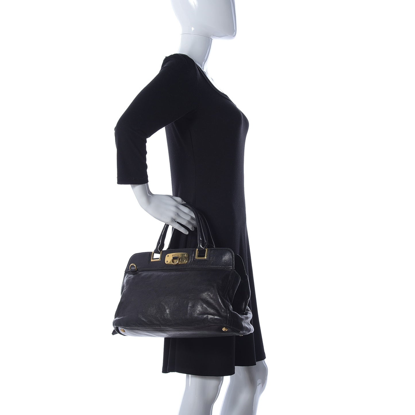 Glace Calf Tote Black