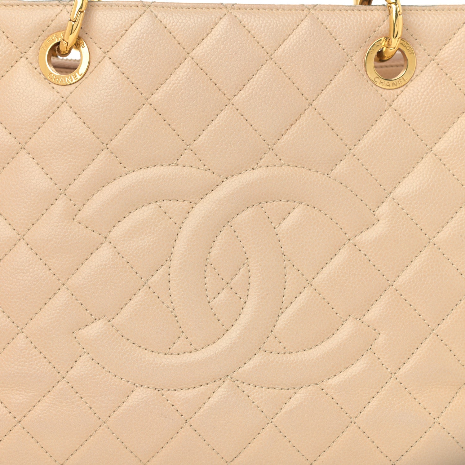 Chanel Caviar Quilted Grand Shopping Tote GST Beige 8 of 16