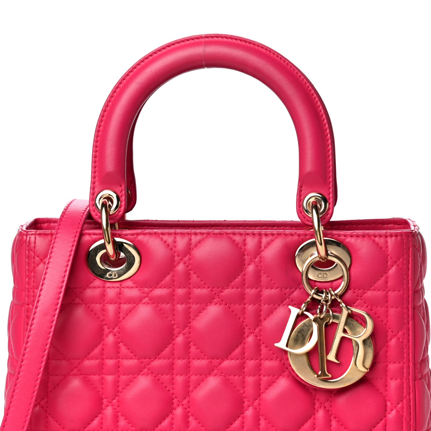 Christian Dior Lambskin Cannage Medium Lady Dior Pink 21 of 21