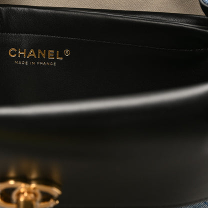 Chanel Calfskin Denim Stitched Urban Essentials Small Shopping Bag Blue Black 6 of 10