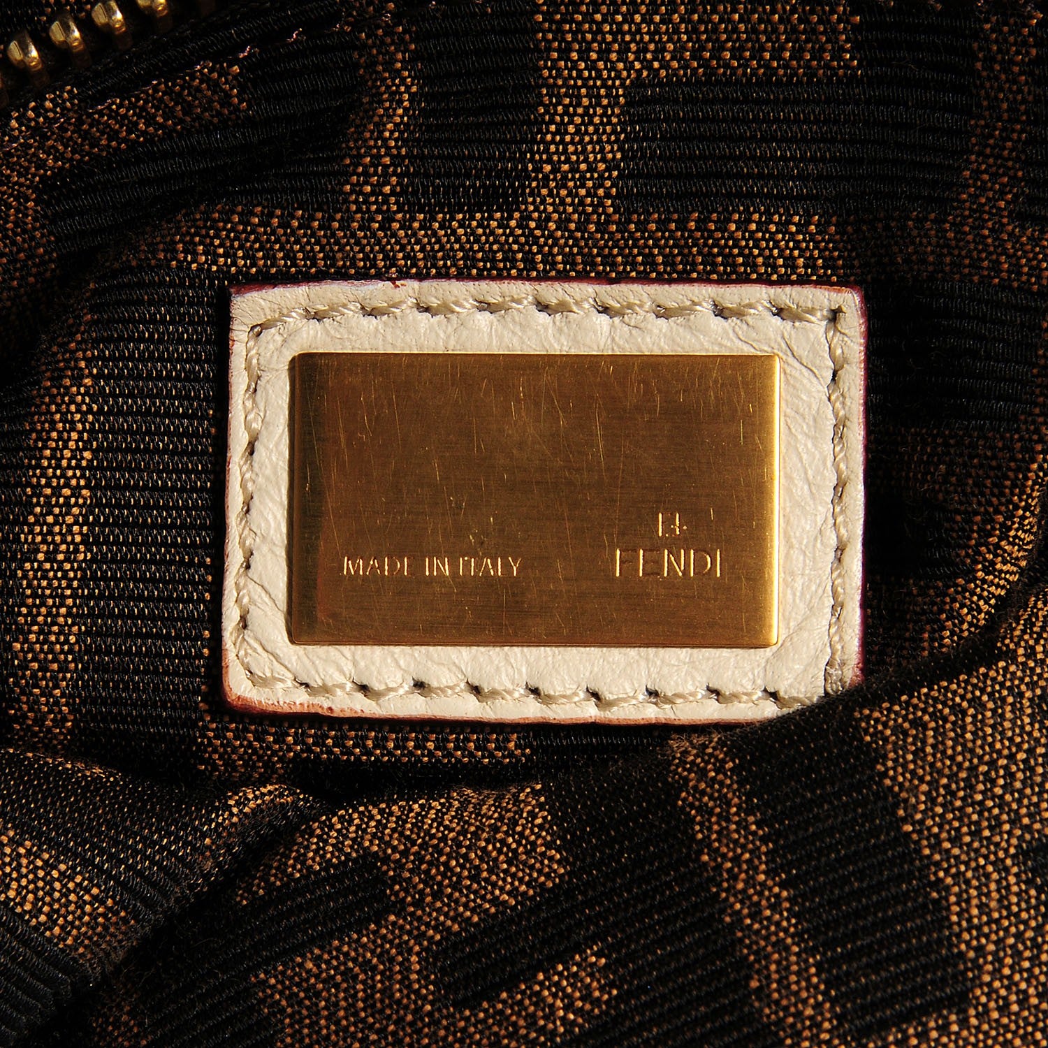 Fendi Goatskin Zucca Large Peekaboo Iconic Satchel Latte Tobacco Moro 6 of 9