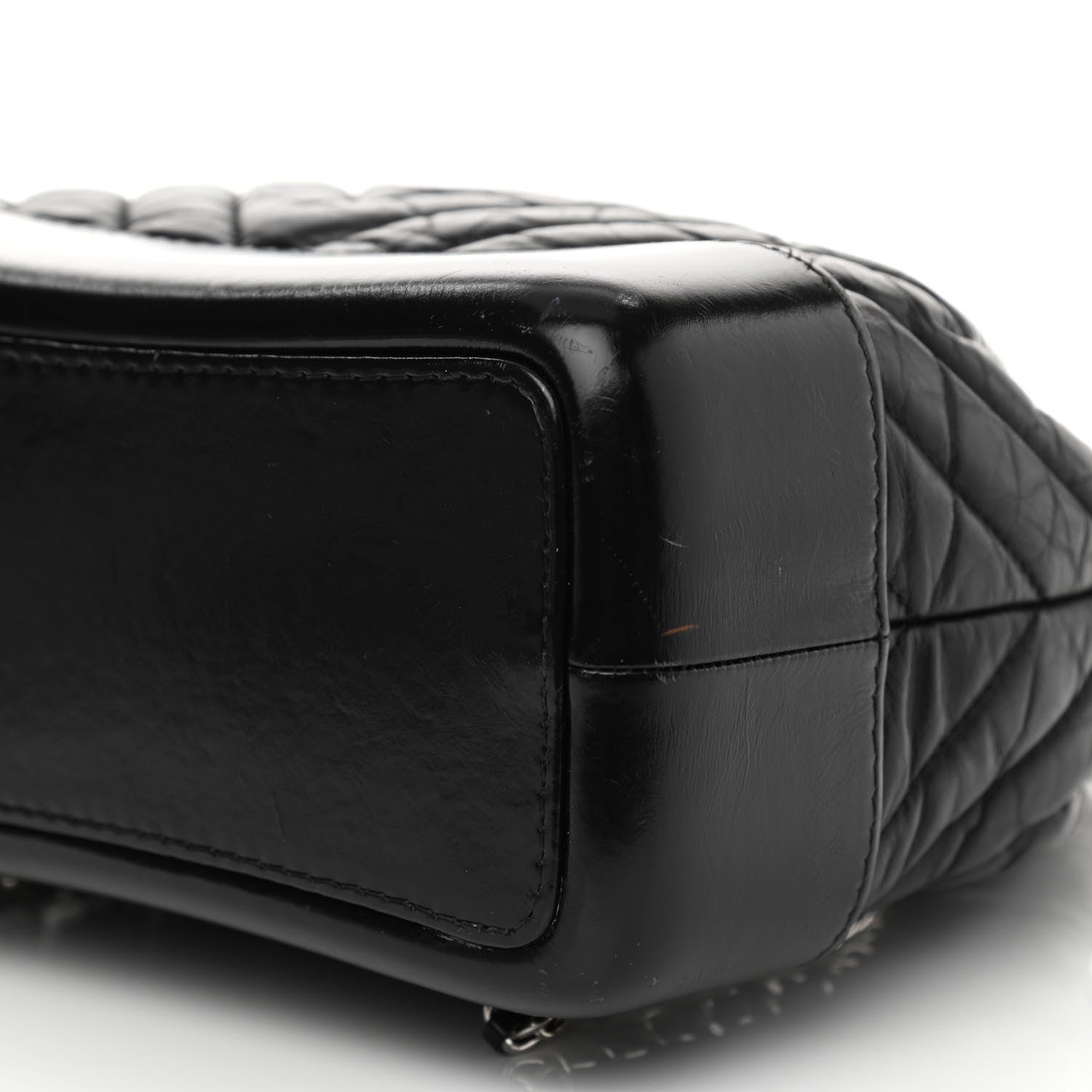 Chanel Aged Calfskin Chevron Quilted Small Gabrielle Backpack Black 9 of 9