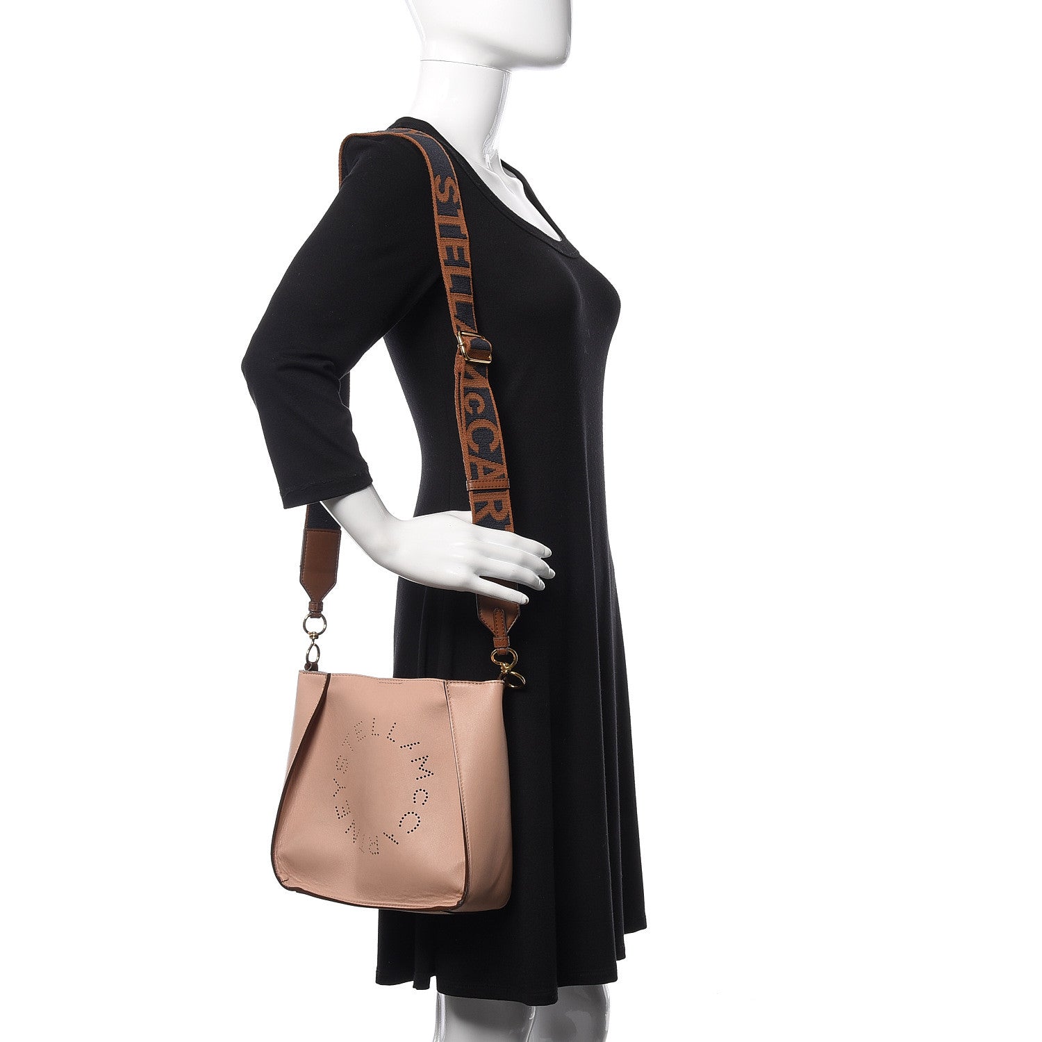 Stella McCartney Eco Alter Nappa Perforated Logo Mini Crossbody Blush Pink 2 of 11