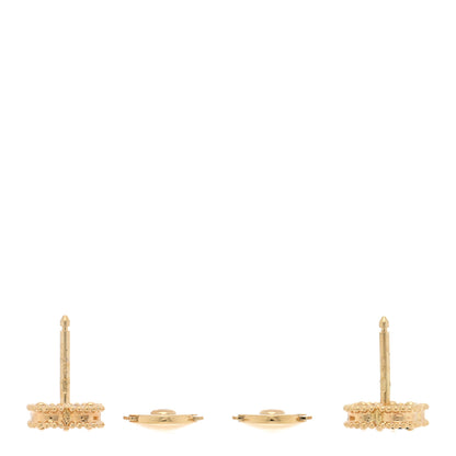 Van Cleef & Arpels 18K Yellow Gold Black Onyx Sweet Alhambra Earrings 3 of 4