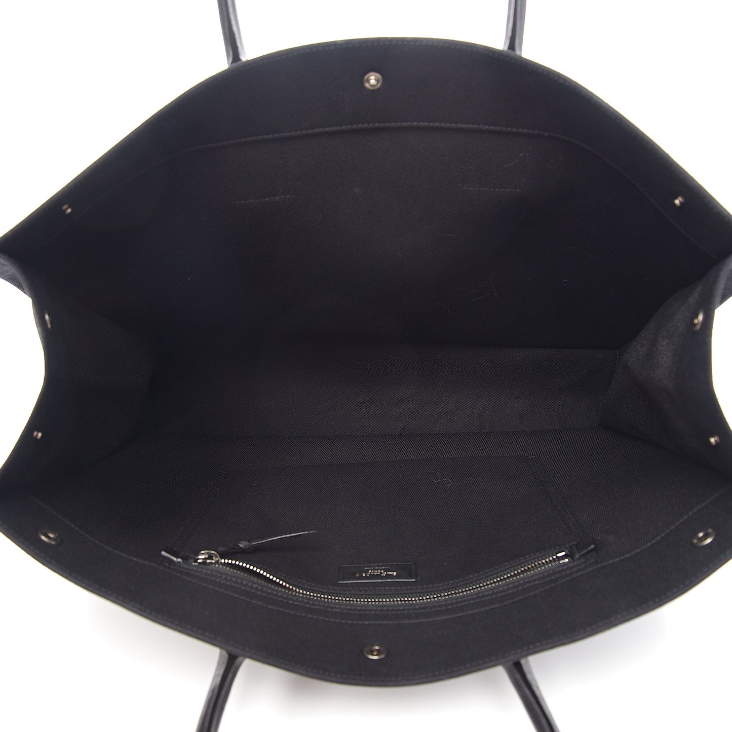 Linen Calfskin Rive Gauche Tote Black