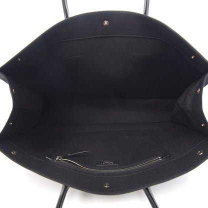 Saint Laurent Linen Calfskin Rive Gauche Tote Black 4 of 10