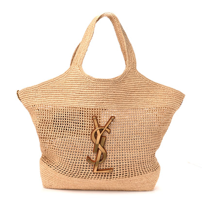 Saint Laurent Raffia Icare Shopping Tote Natural 1 of 12