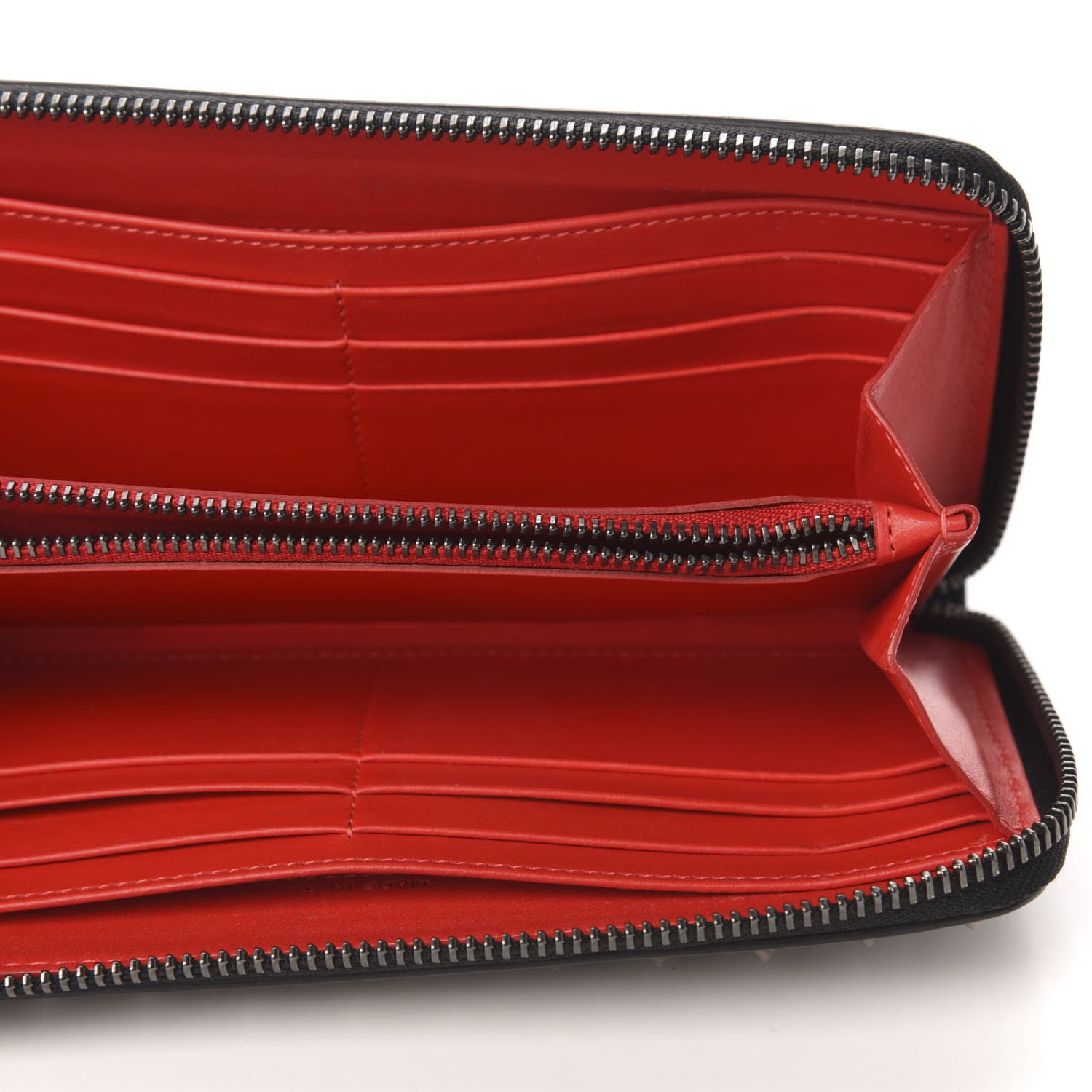 Christian Louboutin Calfskin Panettone Spiked Zip Around Wallet Black 5 of 7