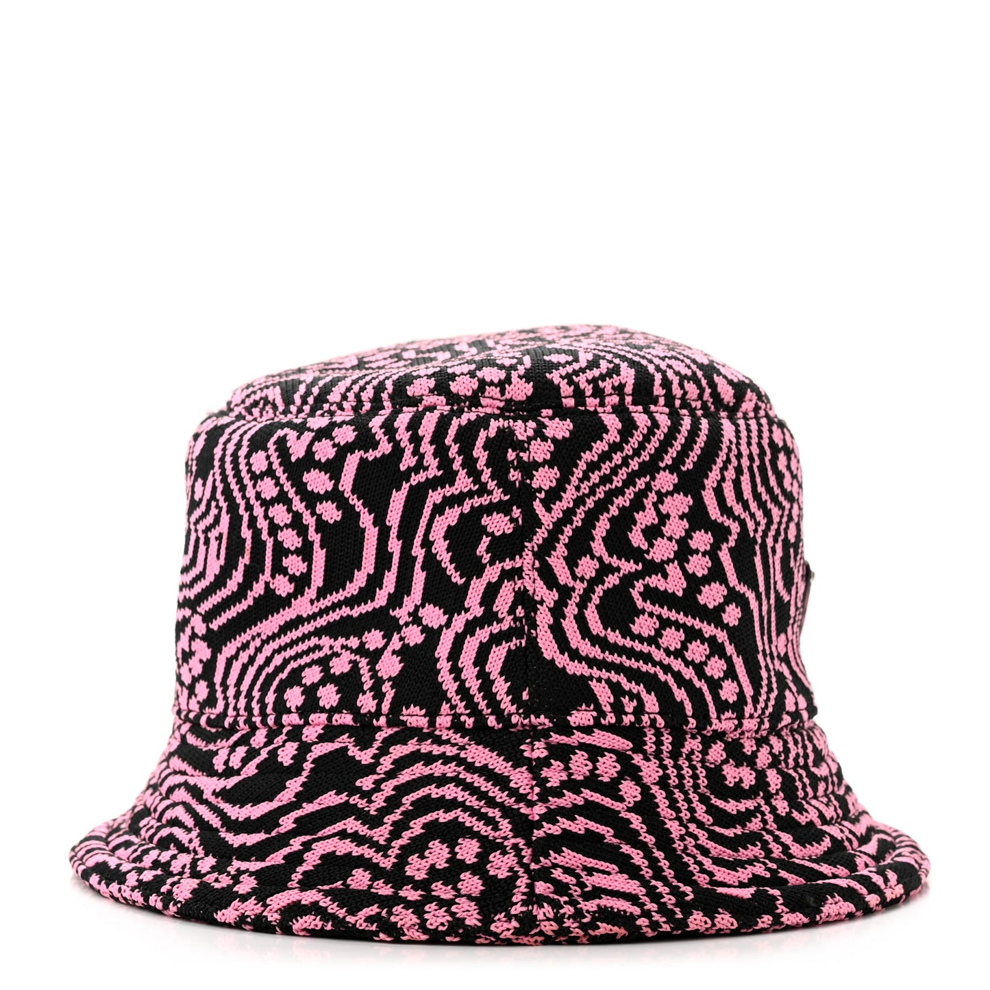Maglia Jacquard Metal Triangle Logo Womens Bucket Hat M Black Rosa