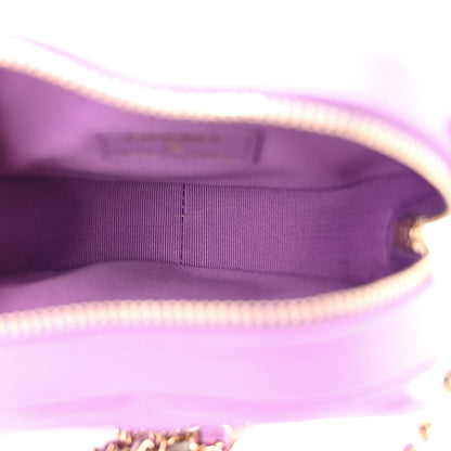 Chanel Lambskin Quilted CC In Love Heart Clutch With Chain Purple 5 of 12