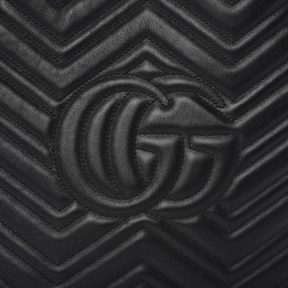 Gucci Calfskin Matelasse Medium GG Marmont Shoulder Tote Bag Black 8 of 8