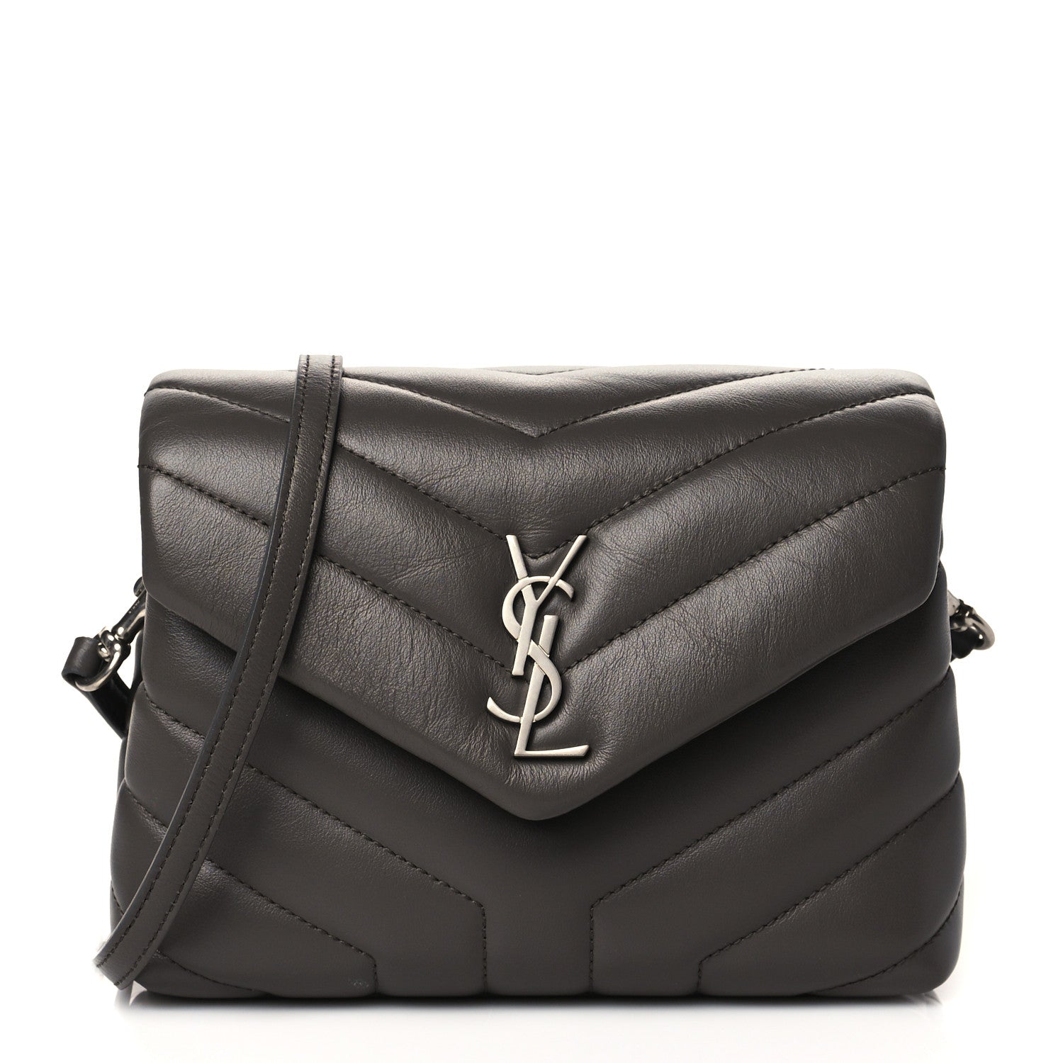 Saint Laurent Calfskin Y Quilted Monogram Toy Loulou Crossbody Bag Earth 1 of 10