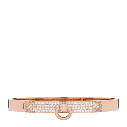 Hermes 18K Rose Gold Diamond PM Collier De Chien Pave Bracelet SH 1 of 4