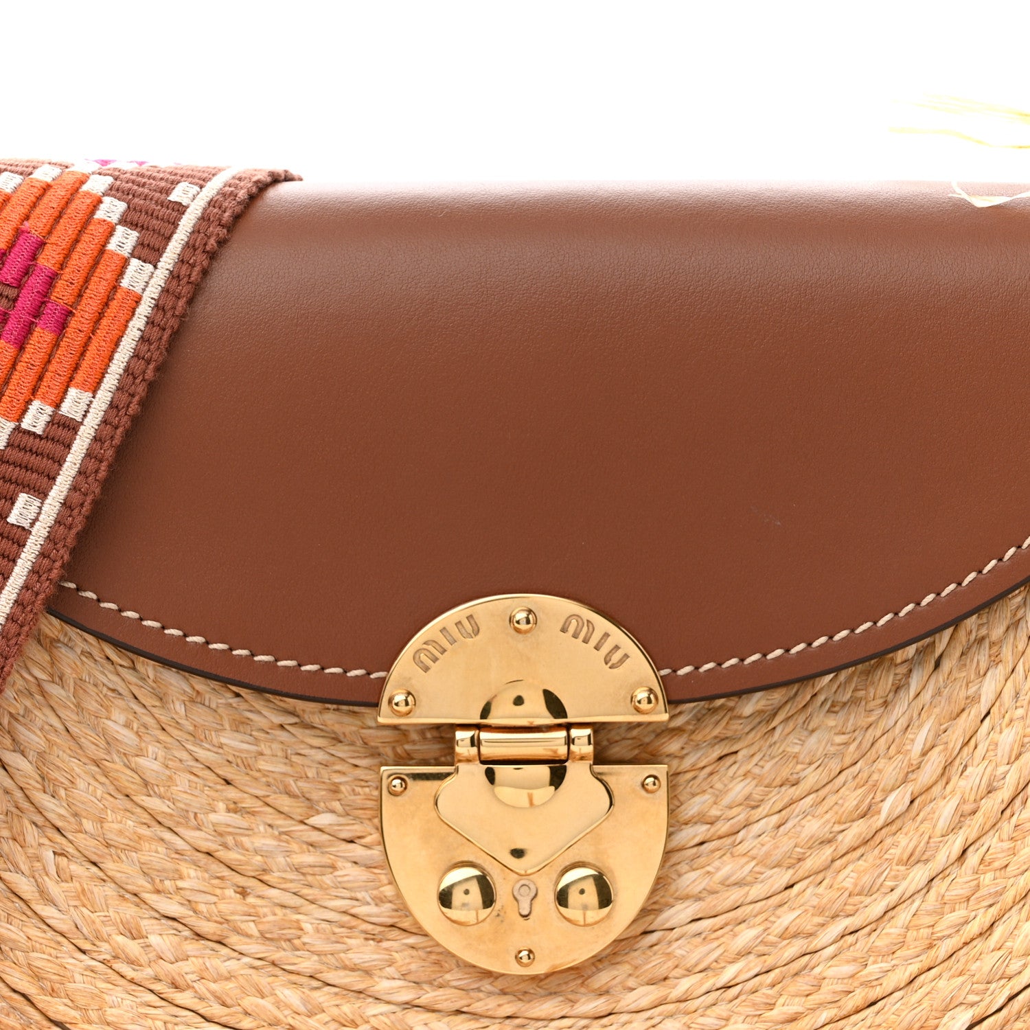 Miu Miu Raffia Fringe On The Coast Shoulder Bag 7 of 9