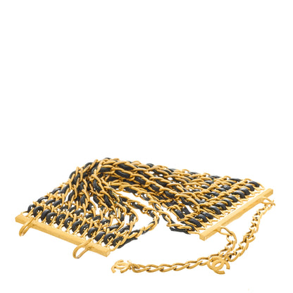 Chanel Metal Lambskin CC Multi Chain Bracelet Black Gold 3 of 4