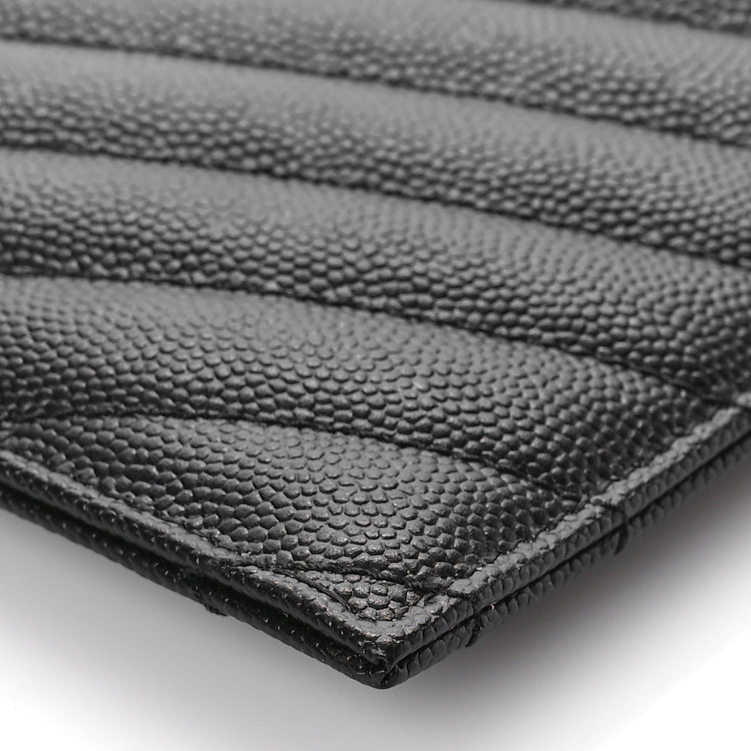 Saint Laurent Grain De Poudre Chevron Monogram Bill Pouch Black 8 of 8