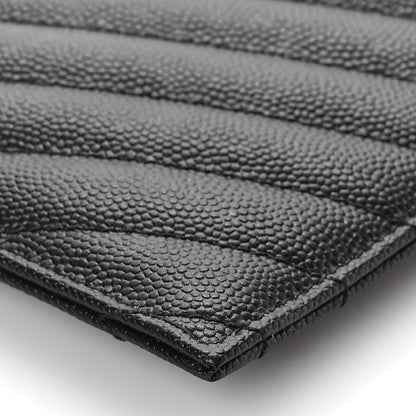 Saint Laurent Grain De Poudre Chevron Monogram Bill Pouch Black 8 of 8