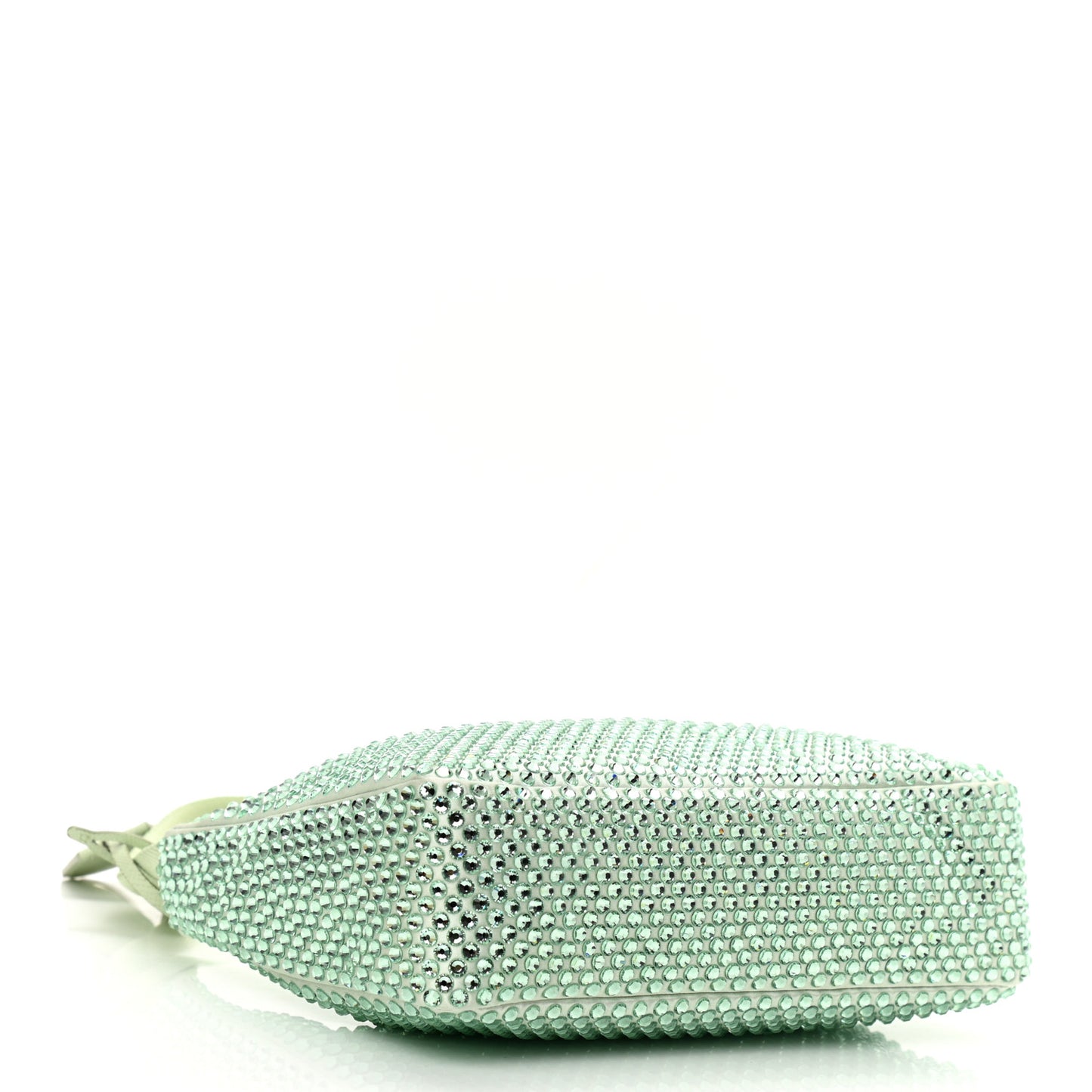 Satin Crystal Mini Re-Edition 2000 Bag Acqua