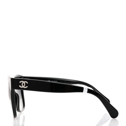 Chanel Acetate Polarized Square CC Sunglasses 5380 Black 3 of 9
