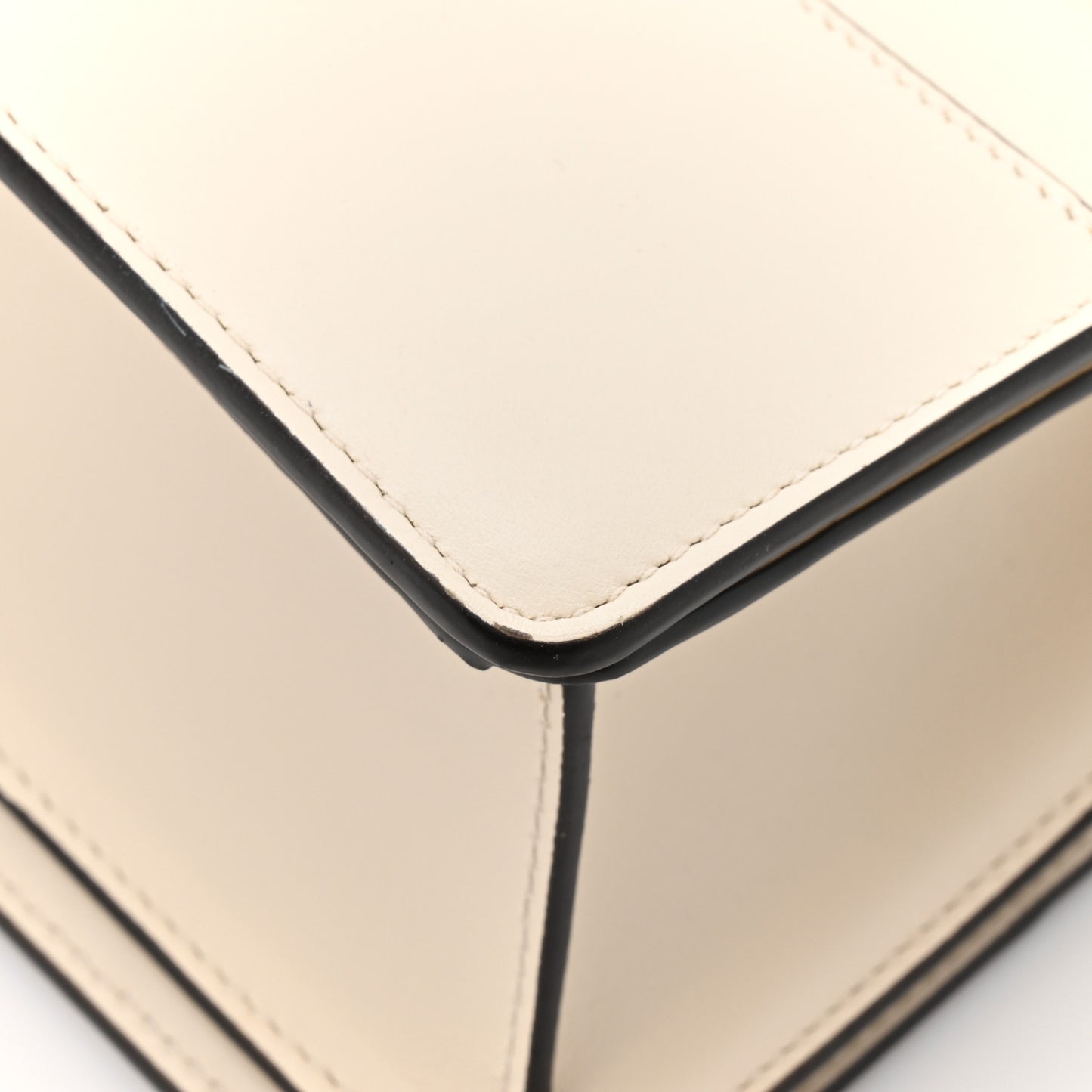 Calfskin Sylvie Web Small Queen Margaret Top Handle Bag White