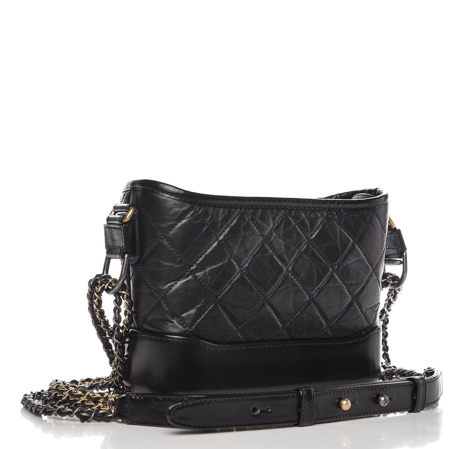 Chanel Aged Calfskin Quilted Small Gabrielle Hobo Black 5 of 9