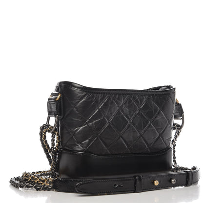 Chanel Aged Calfskin Quilted Small Gabrielle Hobo Black 5 of 9